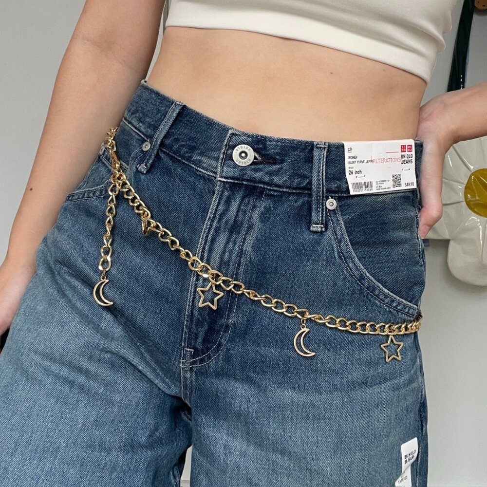 target / wild fable gold metal stars and moons adjustable chain belt